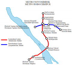 Схема Новосибирского метрополитена (фото: commons.wikimedia.org, Лмк, GNU Free Documentation License)