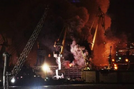 Серьёзный пожар на строящемся корабле «Проворный» на заводе «Северная верфь» в Петербурге локализован