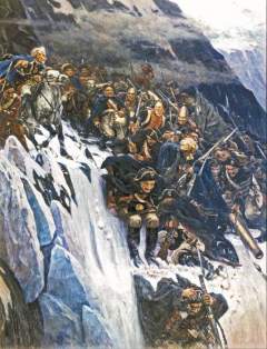 Героизм при переходе через Альпы Суворову и его солдатам пришлось демонстрировать
из-за коварства английских союзников.