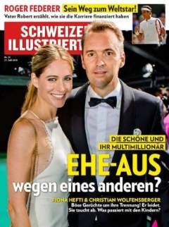 Кристиан Вольфенсбергер и его жена Фиона Хефти (мисс Швейцария-2004) на обложке журнала Schweizer Illustrierte от 27 июля 2015 года
