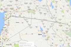Расстояние до Алеппо от базы в Хмеймим и от базы Хамадан
