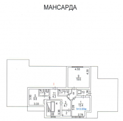 Поэтажный план здания «Дача Левинсона» (архитектор Шехтель), мансарда