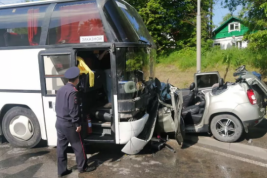 Автобус с 40 детьми попал в аварию в российском городе
