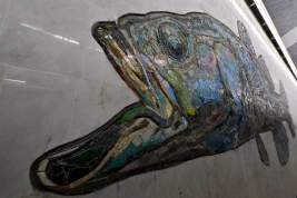 Бочкарёв: Начался монтаж мозаичных панно в виде рыб на станции «Нагатинский Затон» БКЛ метро
