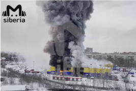 Гипермаркет «Лента» полностью сгорел в Томске
