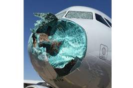 В США пилоты посадили самолет с разрушенным носом