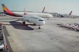 В аэропорту Стамбула произошло столкновение двух пассажирских самолетов (видео)