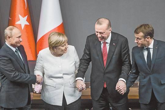 Картинки по запросу Путин с Меркель, Макроном и Эрдоганом